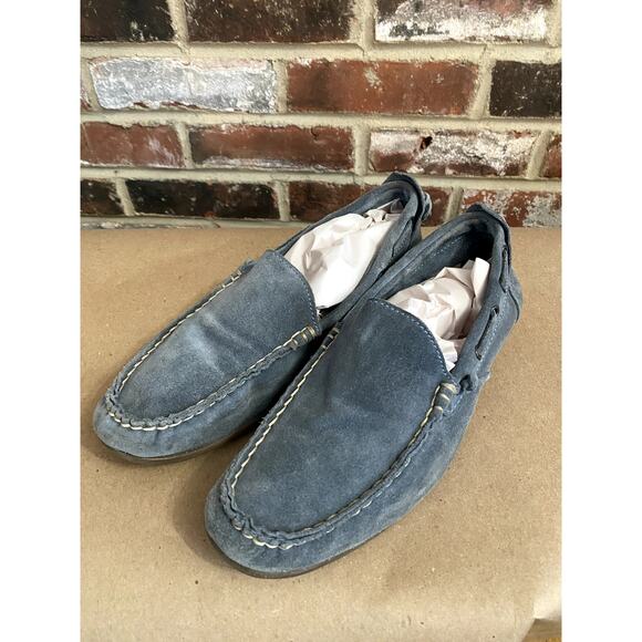 Barneys CO-OP New York Gray Suede Slip on Loafers Men's Size 9.5 Made In Italy - Picture 1 of 7